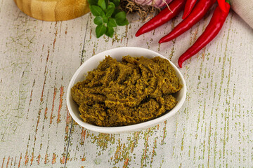 Yellow Thai spicy curry paste