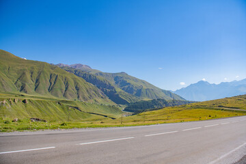 Asphalt road in Georgia in the mountains