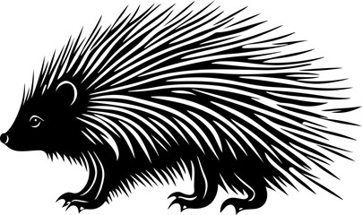 vector illustration of a porcupine