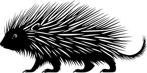 vector illustration of a porcupine