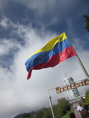 Bandera de Venezuela ondeando al Viento