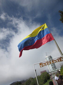 Bandera de Venezuela ondeando al Viento