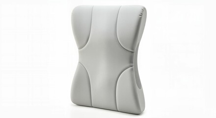Ergonomic back support cushion in neutral color against white background  