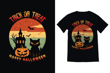 Spooky Halloween T-Shirt Design | Scary Typography & Pumpkin Graphic Tee Artwork