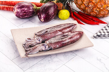 Raw fresh squid for cooking