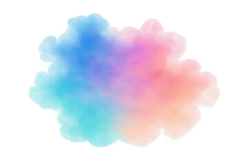 Soft, colorful cloud painting with a transparent background, perfect for adding a dreamy touch to designs