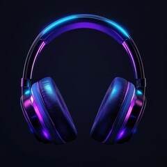 High-quality headphones with vibrant lighting effects showcased against a dark background