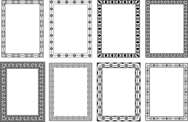 vector frames black on a white background