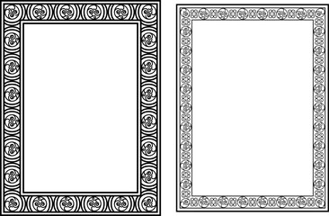 vector frames black on a white background