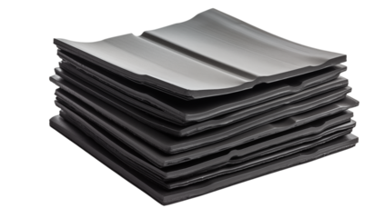 Close-up View of Stacked Acoustic Panels: Sound Absorption Material for Noise Reduction on transparent background png
