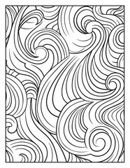 Mindful Patterns Coloring Pages For Adults & Teens,  black and white, line art, illustration, bold and easy coloring page, bold & easy coloring book, stress relief ,coloring book, coloring page