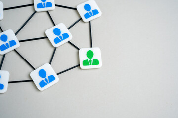 A network of employees and workers. Recruitment and integration into work. Workforce integration,...