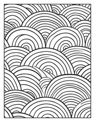 Mindful Patterns Coloring Pages For Adults & Teens,  black and white, line art, illustration, bold and easy coloring page, bold & easy coloring book, stress relief ,coloring book, coloring page