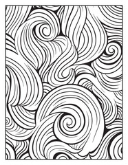 Fototapeta premium Mindful Patterns Coloring Pages For Adults & Teens, black and white, line art, illustration, bold and easy coloring page, bold & easy coloring book, stress relief ,coloring book, coloring page