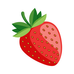 Obraz premium Strawberry 3d illustration vector style with white background