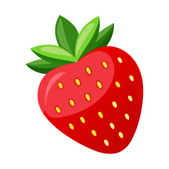 Obraz premium Strawberry 3d illustration vector style with white background