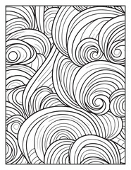Mindful Patterns Coloring Pages For Adults & Teens,  black and white, line art, illustration, bold and easy coloring page, bold & easy coloring book, stress relief ,coloring book, coloring page