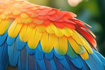 Obraz premium Vibrant bird feathers. AI.