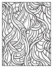 Mindful Patterns Coloring Pages For Adults & Teens,  black and white, line art, illustration, bold and easy coloring page, bold & easy coloring book, stress relief ,coloring book, coloring page