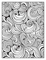 Mindful Patterns Coloring Pages For Adults & Teens,  black and white, line art, illustration, bold and easy coloring page, bold & easy coloring book, stress relief ,coloring book, coloring page