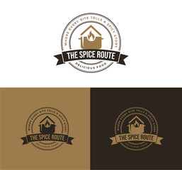 Food logo design, vintage label for restaurant, restaurant logo, organic logo, food emblem logo design, food poster for restaurant, cooking and food business, cafe. Vintage