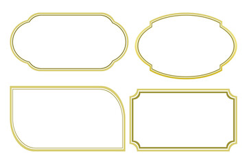 Set of simple line frames with double stroke