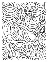 Mindful Patterns Coloring Pages For Adults & Teens,  black and white, line art, illustration, bold and easy coloring page, bold & easy coloring book, stress relief ,coloring book, coloring page
