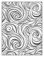 Mindful Patterns Coloring Pages For Adults & Teens,  black and white, line art, illustration, bold and easy coloring page, bold & easy coloring book, stress relief ,coloring book, coloring page