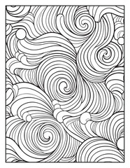 Mindful Patterns Coloring Pages For Adults & Teens,  black and white, line art, illustration, bold and easy coloring page, bold & easy coloring book, stress relief ,coloring book, coloring page