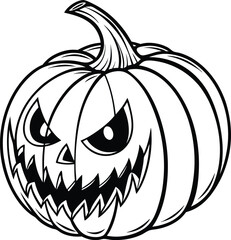 Spooky Halloween Jack-o'-lantern Illustration Free Printable Design