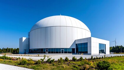 Modern white dome building