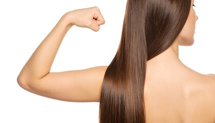 Fototapeta premium Woman's back and arms with long hair