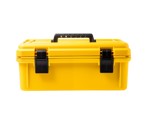Yellow Plastic Tool Box: Professional Carry Case for Tools and Equipment on transparent background png