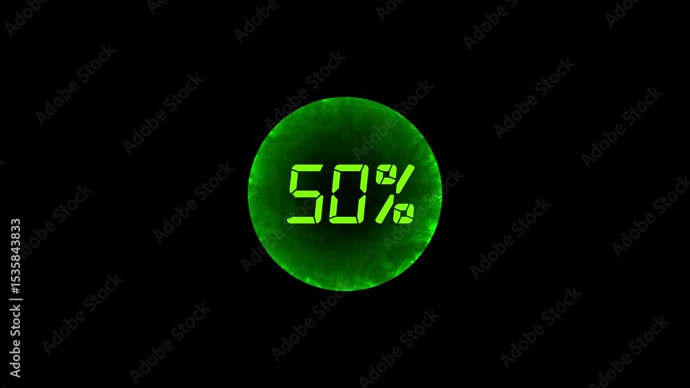 Poster 100% digital text countdown animation.
