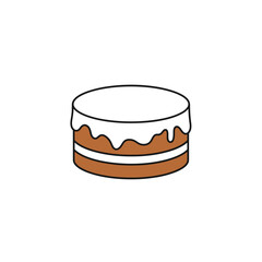 Tiered Birthday Cake with Candles Icon