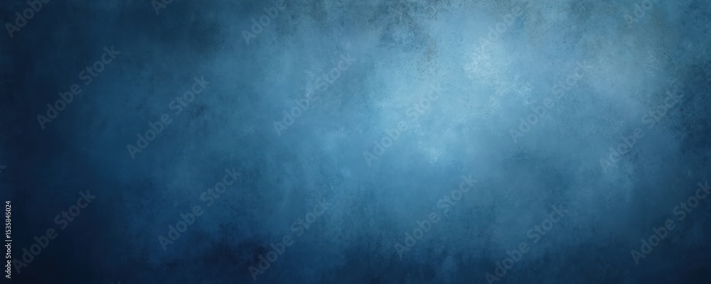 Poster Abstract blue vintage background texture. Simple elegant blue background with soft blurred texture in center. Blank template aged, worn, rough surface for design projects.