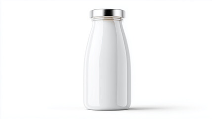 Realistic Yogurt Jar Mockup on White Studio Scene