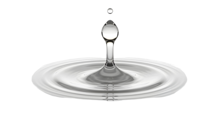 Water Droplet Splash in Clean Minimalist Style PNG Isolated
