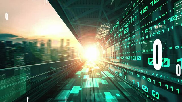 Software development, application programming code and tacit computer coding . Concept of smart digital transformation and technology disruption that changes global trends in new information era .