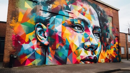 Fototapeta premium Colorful Mural of a Woman.
