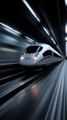 Fototapeta premium High-Speed Bullet Train in a Tunnel