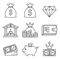 money icon set