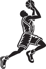 basketball player silhouette vector illustration
