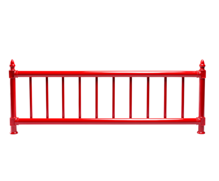 Red Metal Guard Rail: Barrier, Fence, Safety, Protection on transparent background png - Powered by Adobe