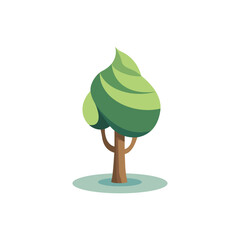 Round Top Tree Design with Earth Tone Trunk