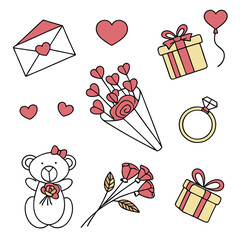 seamless pattern with gift boxes and hearts