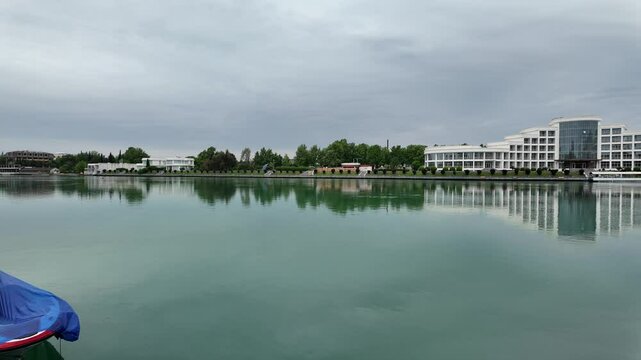 A view from the lakeside of Mingachevir, Azerbaijan