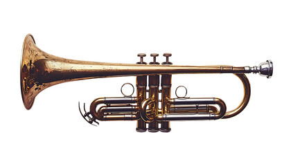Obraz premium Elegant Concert Horn Cutout PNG, Isolated on Transparent Background