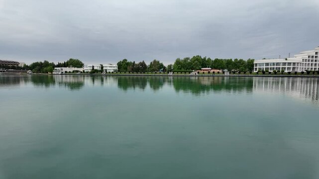 A view from the lakeside of Mingachevir, Azerbaijan