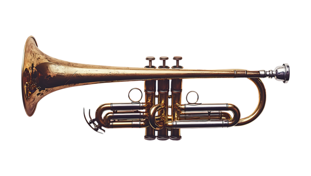 Elegant Concert Horn Cutout PNG, Isolated on Transparent Background